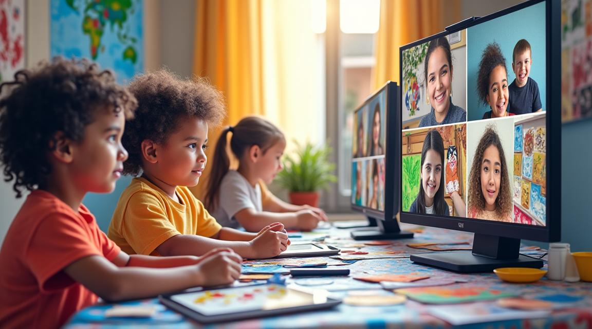 Uluslararası çocuklar online sanat değişim programı
